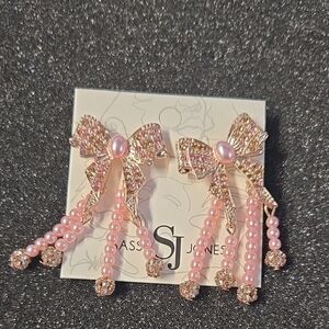 Sassy Jones Diamonique Dainty Bow Dangles